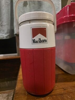 Vintage Marlboro Red & White Insulated Thermos